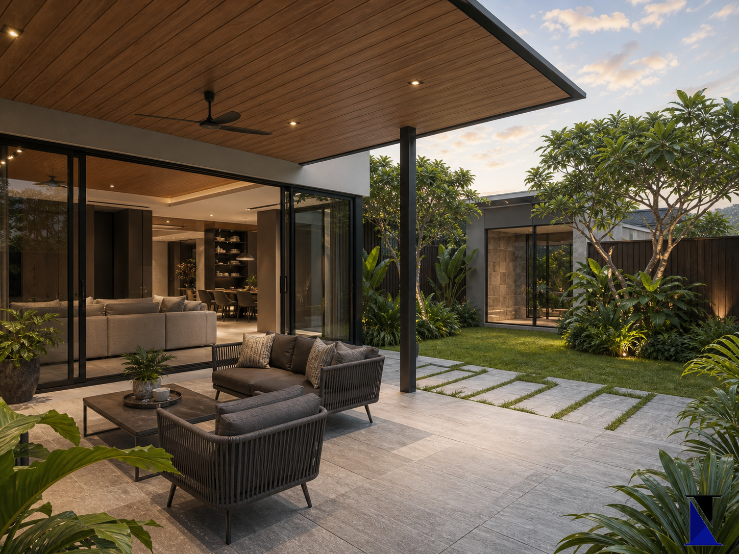 Bungalow House yard and patio